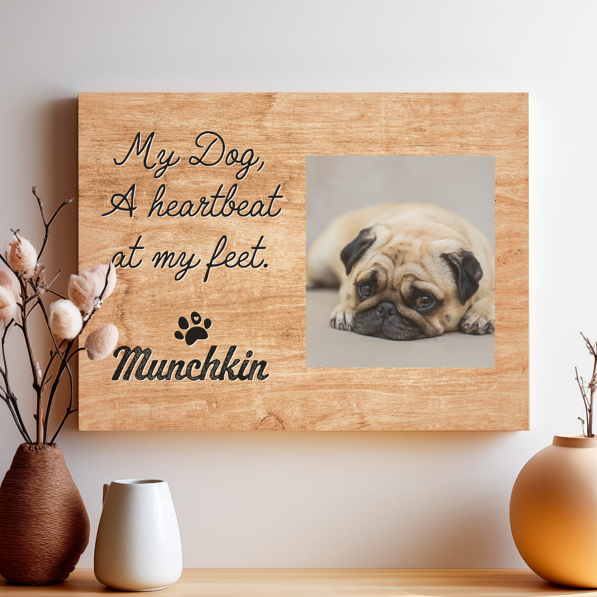 Personalized Pet Portrait Print Wood Prints PoochPrints