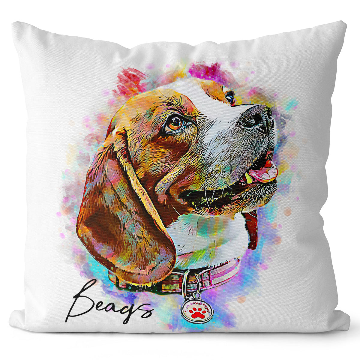 Personalized Pet Pillow Neon Color Style PoochPrints