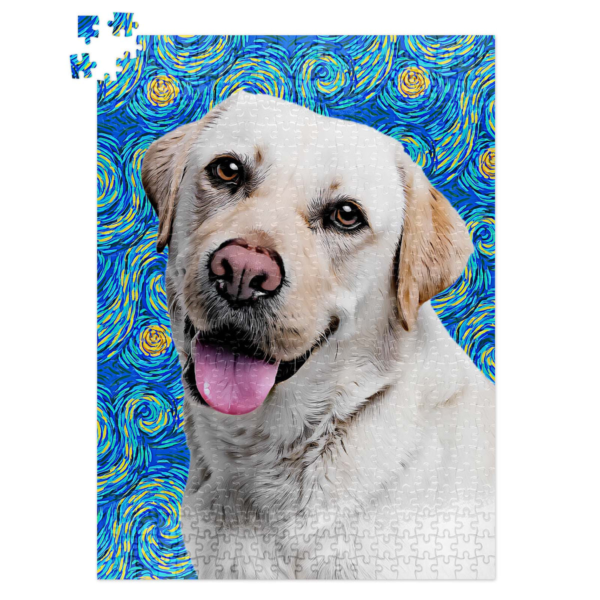 Personalized Pet Jigsaw Puzzle Van Gogh Style PoochPrints