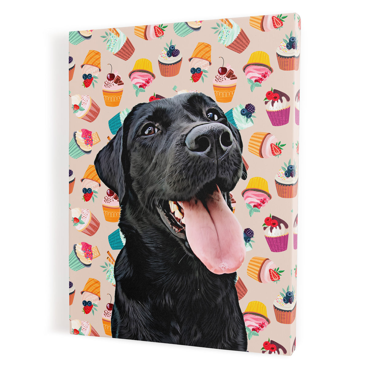 Personalized Pet Portrait Canvas Cupcakes PoochPrints