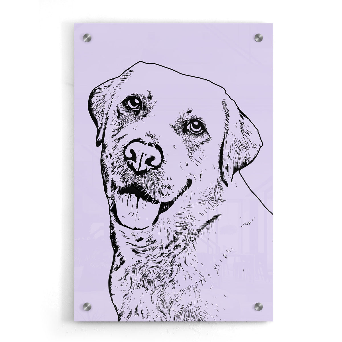 Personalized Acrylic Pet Portrait Prints Minimalistic Style PoochPrints