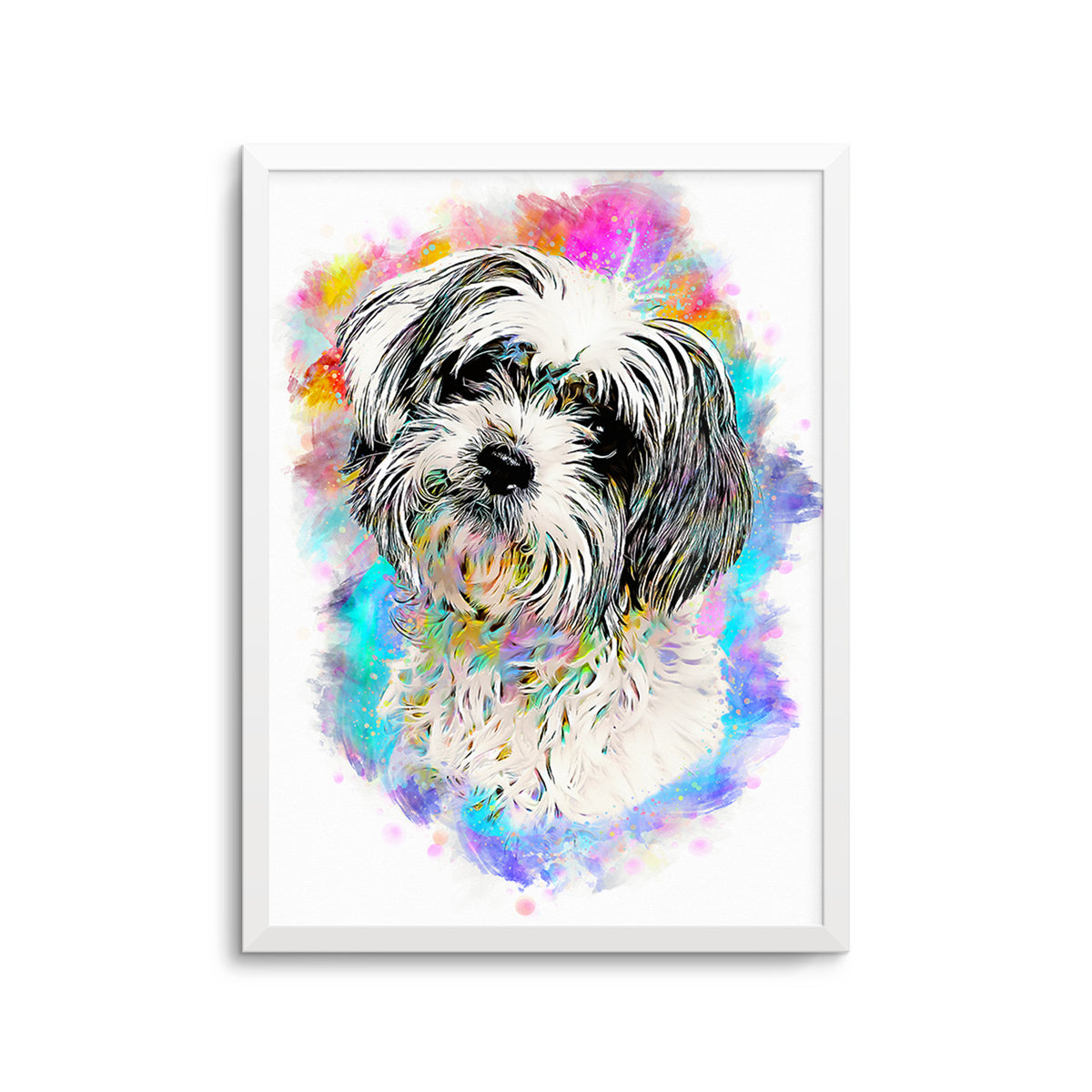 Personalized Pet Portrait Prints Neon Color Style PoochPrints